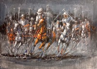 Naeem Rind, 32 x 48 Inch, Acrylic on Canvas, Horse Painting, AC-NAR-067